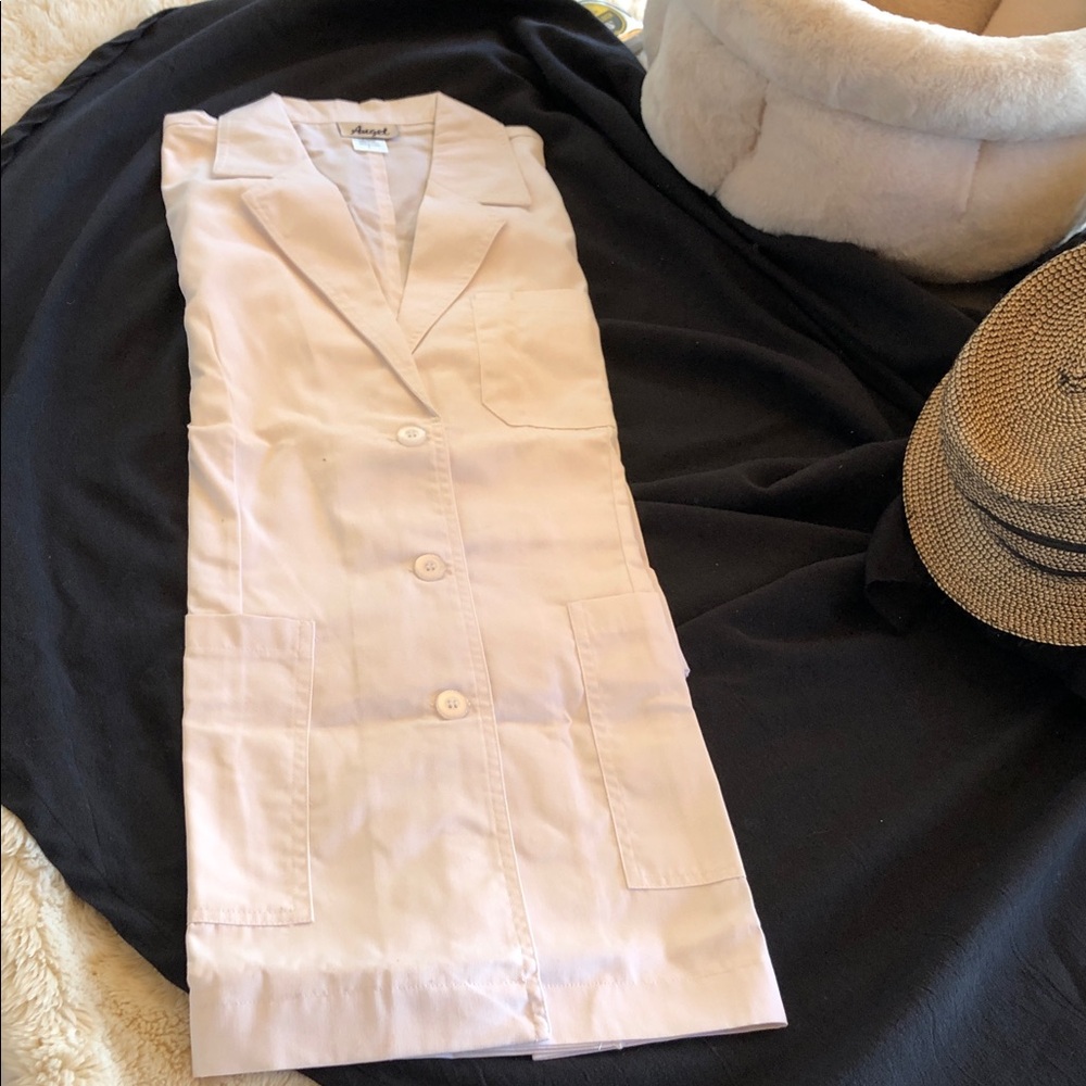 Angel White Medical Coat Uniform Button-Up